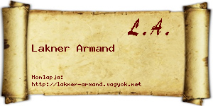 Lakner Armand névjegykártya