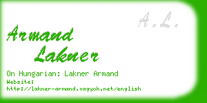 armand lakner business card